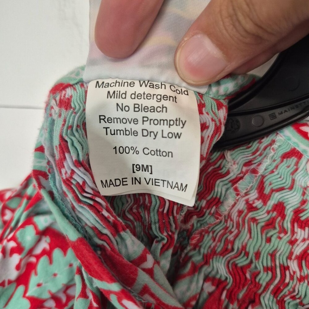 Banana Split Red & Mint Smocked Baby Dress 9M  Red & Mint Christmas/holiday - Picture 6 of 6